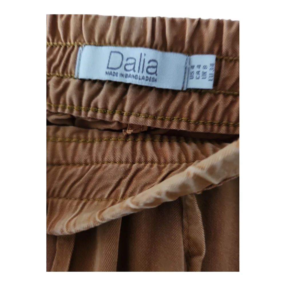 Mid Rise Pants Size 4 Drawstring Waist Cinnamon Brown Pockets Dalia